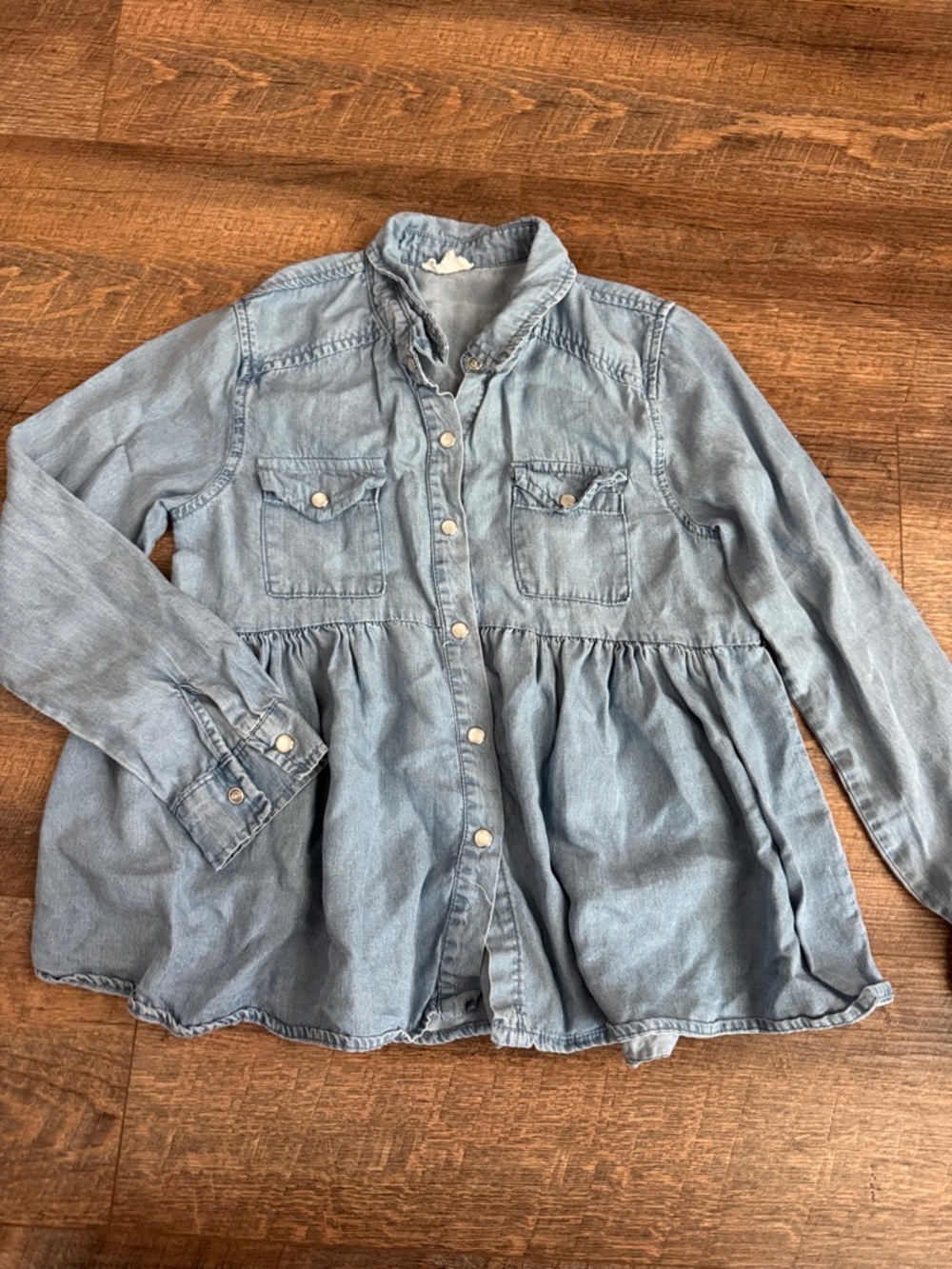 Hayden Girls Light Blue Denim Button-Down Shirt